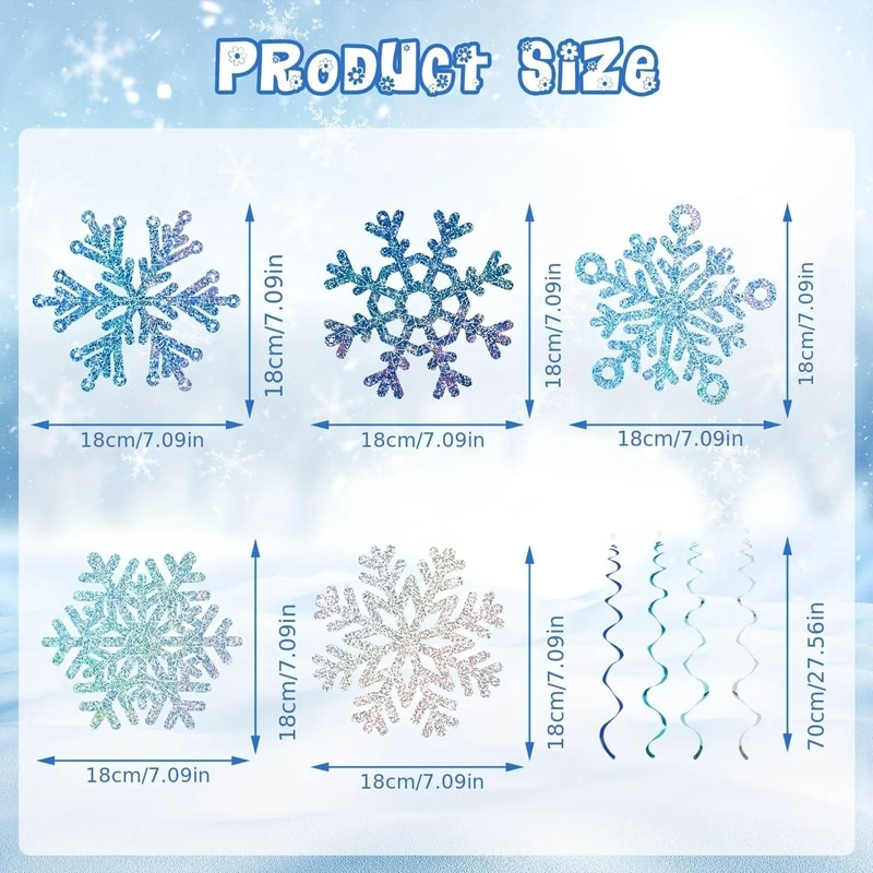 24 Piece Frozen Style Snowflake Vortex Decorations 2