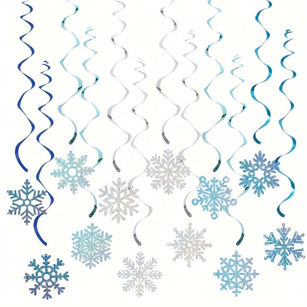 24 Piece Frozen Style Snowflake Vortex Decorations 5