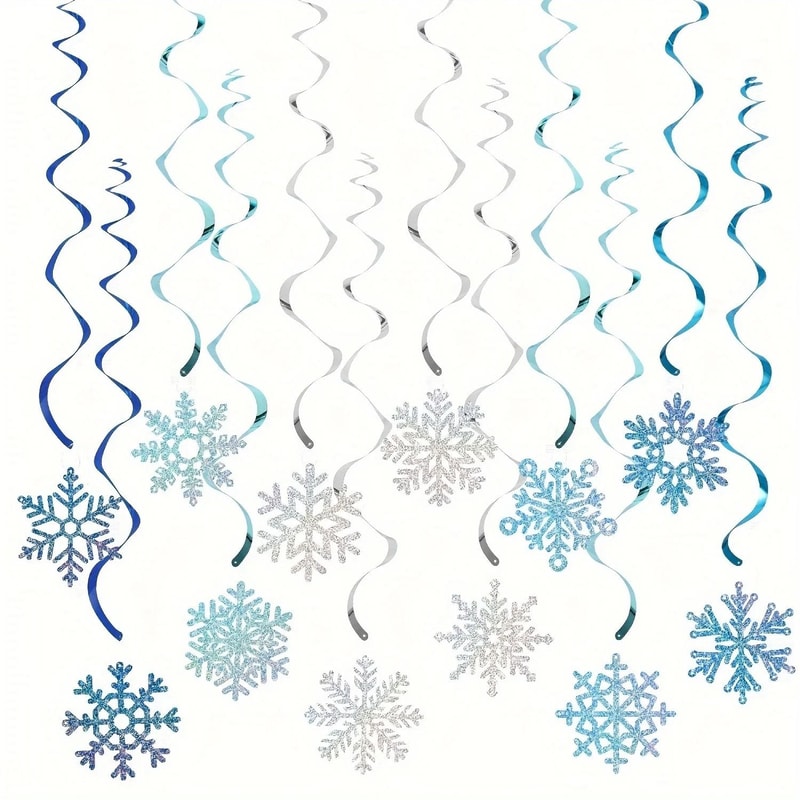 24 Piece Frozen Style Snowflake Vortex Decorations 5