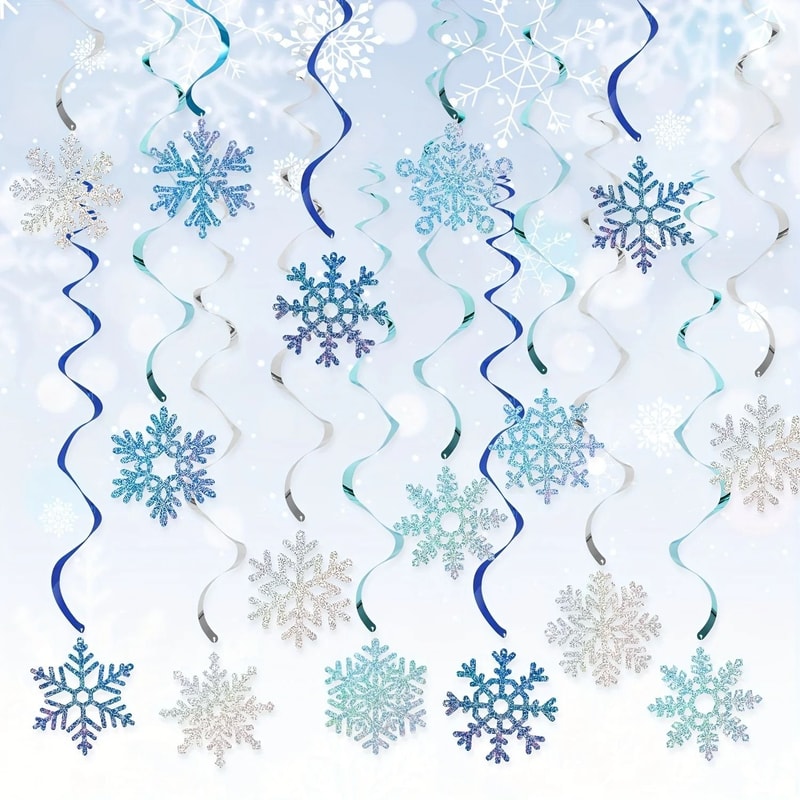 24 Piece Frozen Style Snowflake Vortex Decorations 6