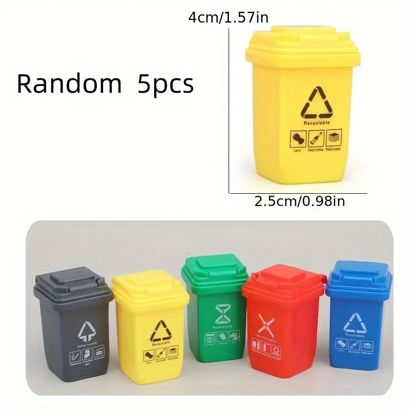5 Piece Mini Garbage Sorting Trash Can Set 4