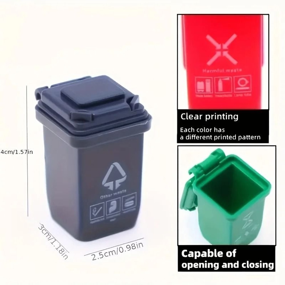 5 Piece Mini Garbage Sorting Trash Can Set 5