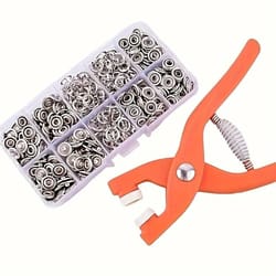 50 piece snap button kit with manual press pliers