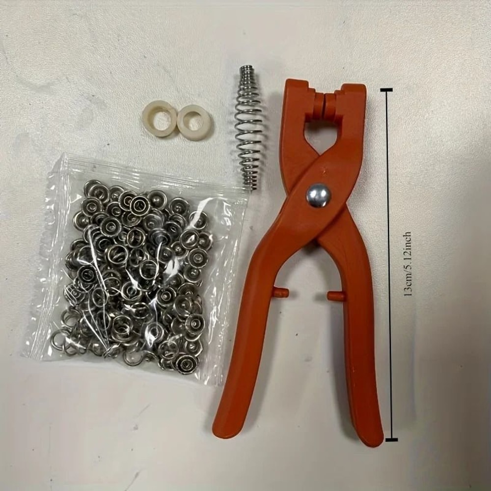 50 Piece Snap Button Kit With Manual Press Pliers 1