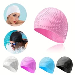 unisex high elasticity silicone swim cap