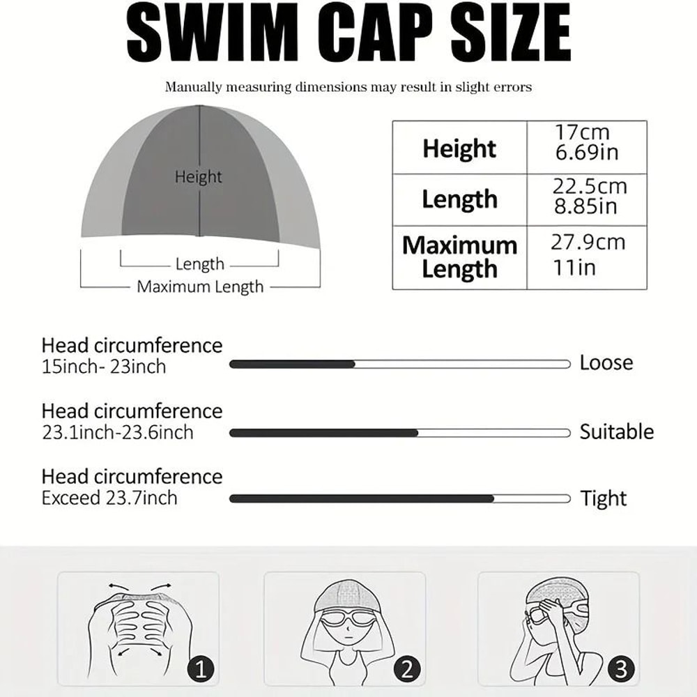 Unisex High Elasticity Silicone Swim Cap 2