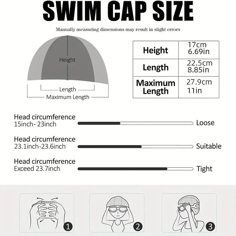 Unisex High Elasticity Silicone Swim Cap 2