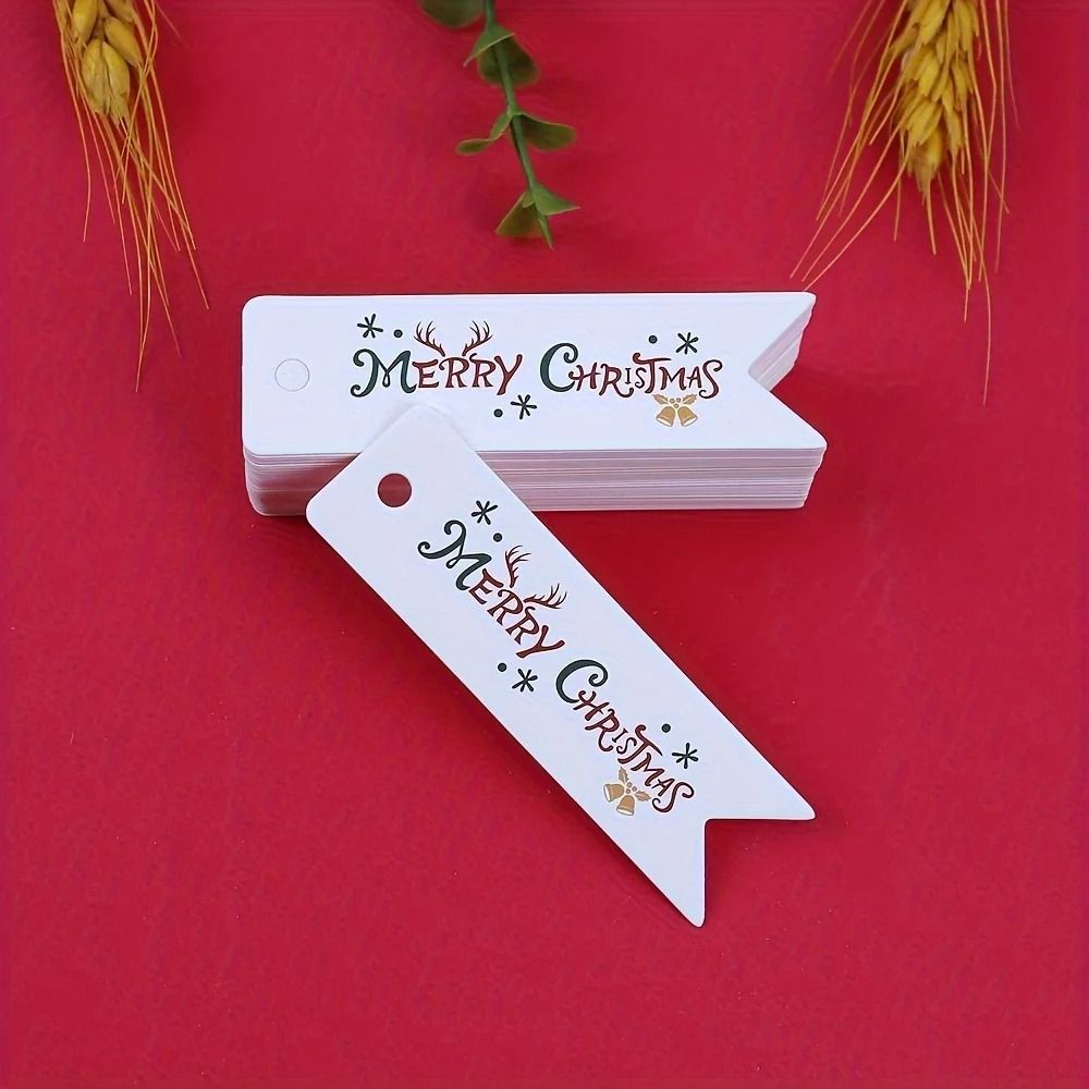 100 Piece Merry Christmas Kraft Paper Gift Labels 1
