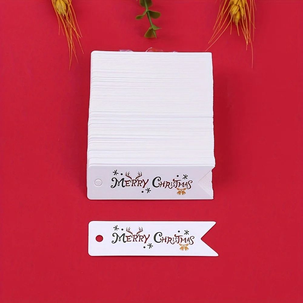 100 Piece Merry Christmas Kraft Paper Gift Labels 5