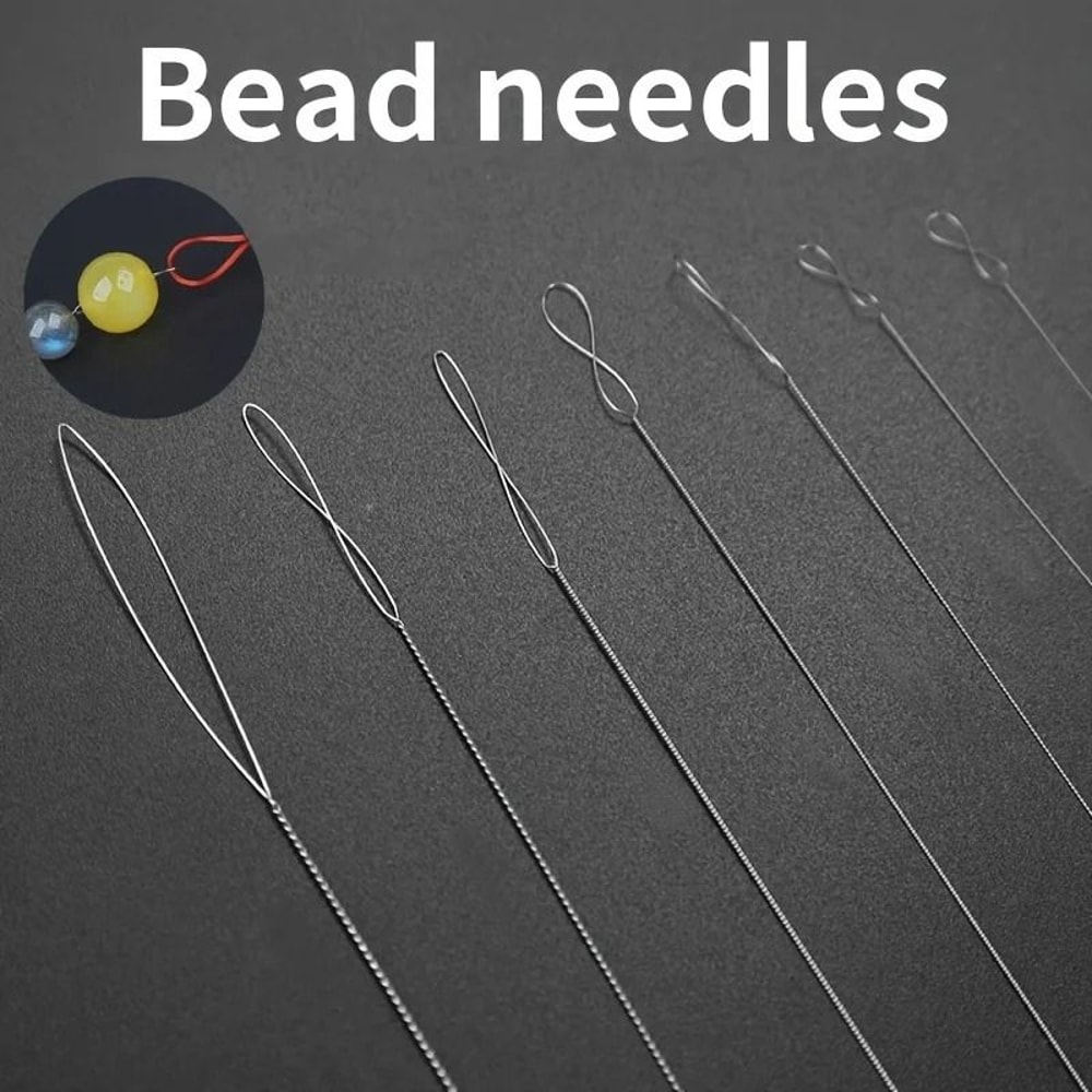 7 Piece Stainless Steel Fine Bead Needle Set 0