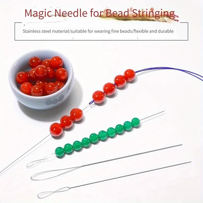 7 Piece Stainless Steel Fine Bead Needle Set 1