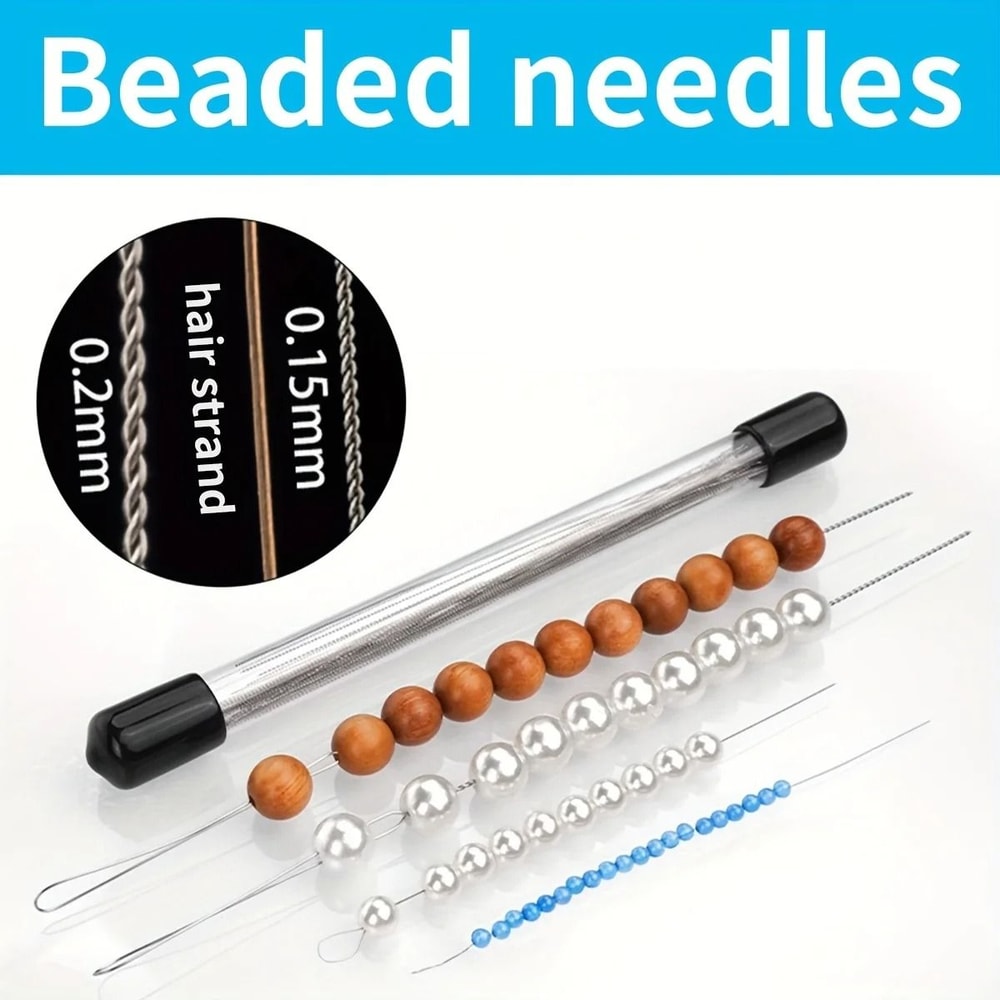 7 Piece Stainless Steel Fine Bead Needle Set 4