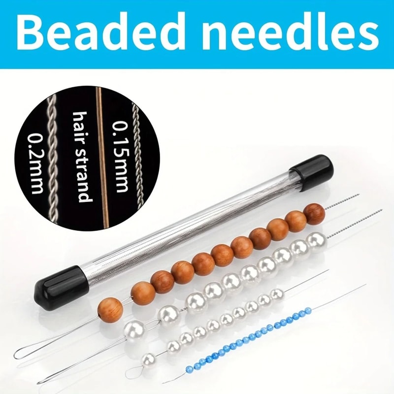 7 Piece Stainless Steel Fine Bead Needle Set 4