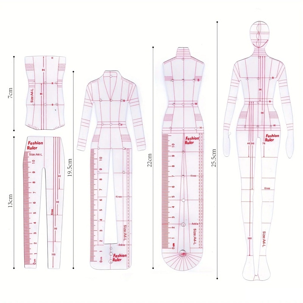 Transparent Fashion Model Body Template Ruler 2