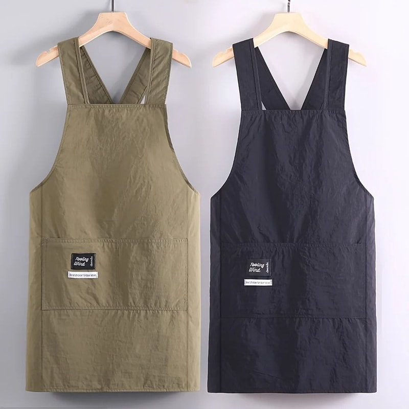 Solid Color Professional Grade Polyester Apron 0