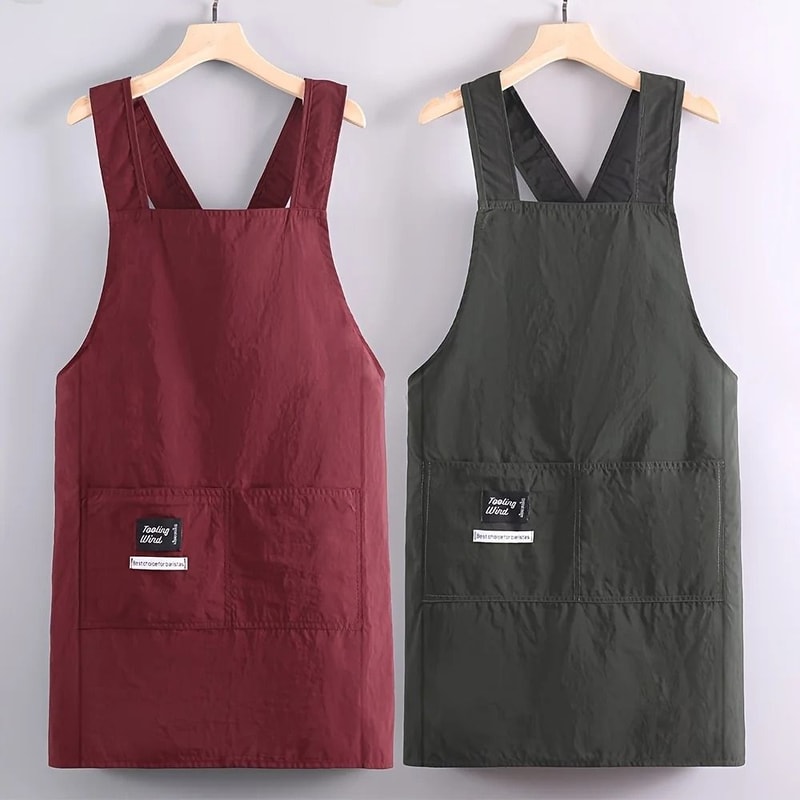 Solid Color Professional Grade Polyester Apron 1