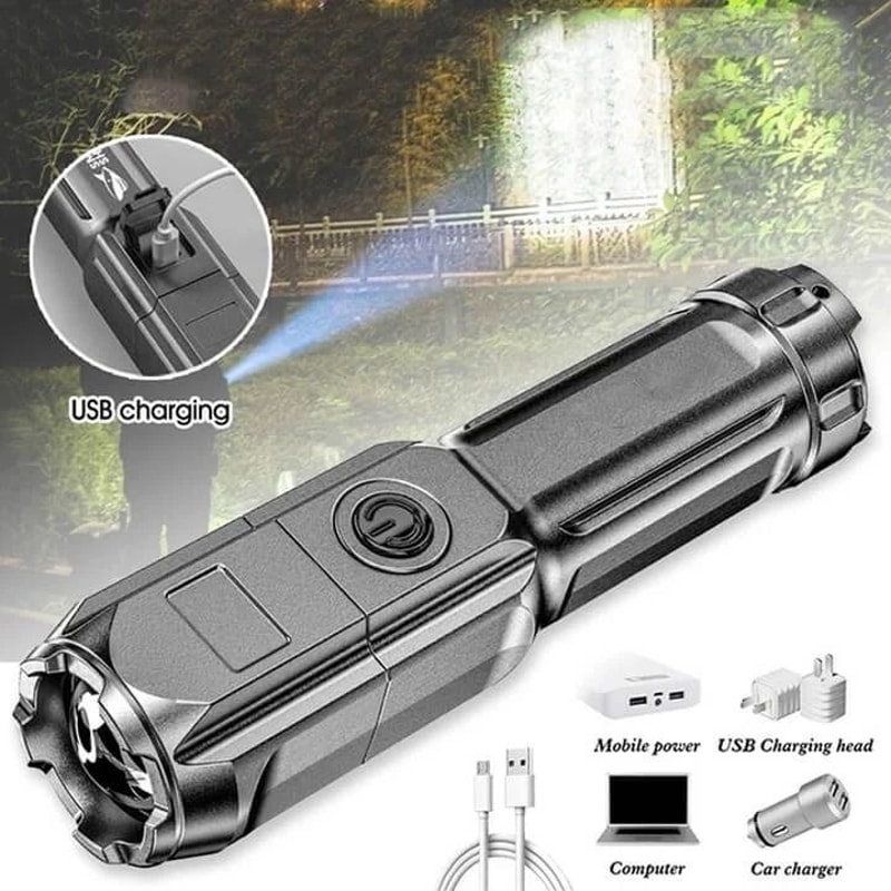 Powerful Rechargeable Tactical LED Flashlight 0
