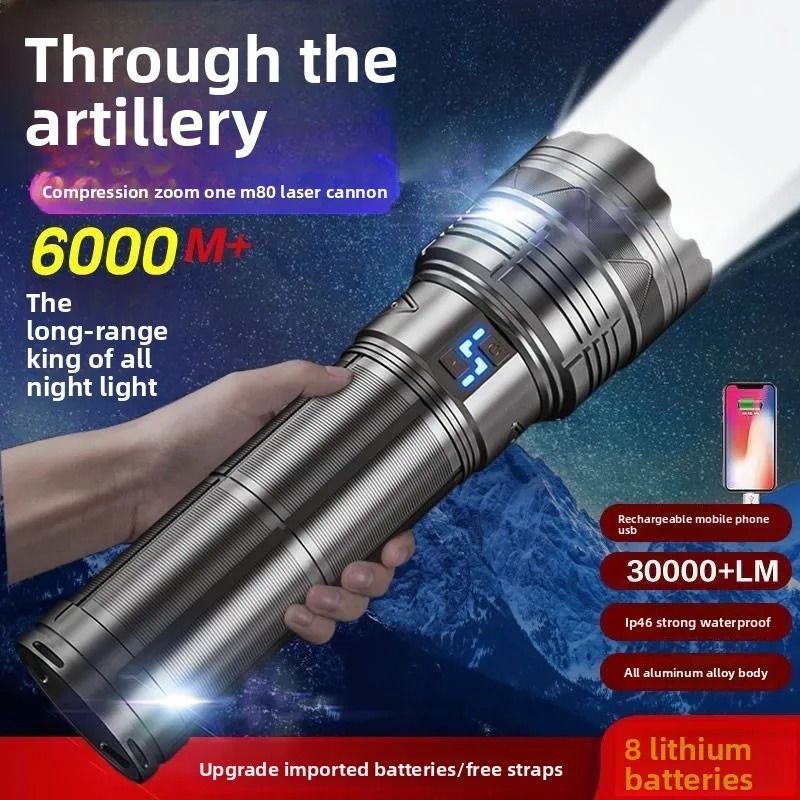 High Power 100W Long Range LED Flashlight 0