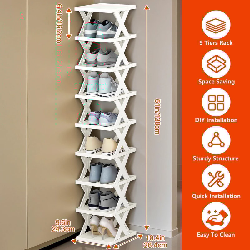 Vertical Space Saving Multi Layer Shoe Organizer 13