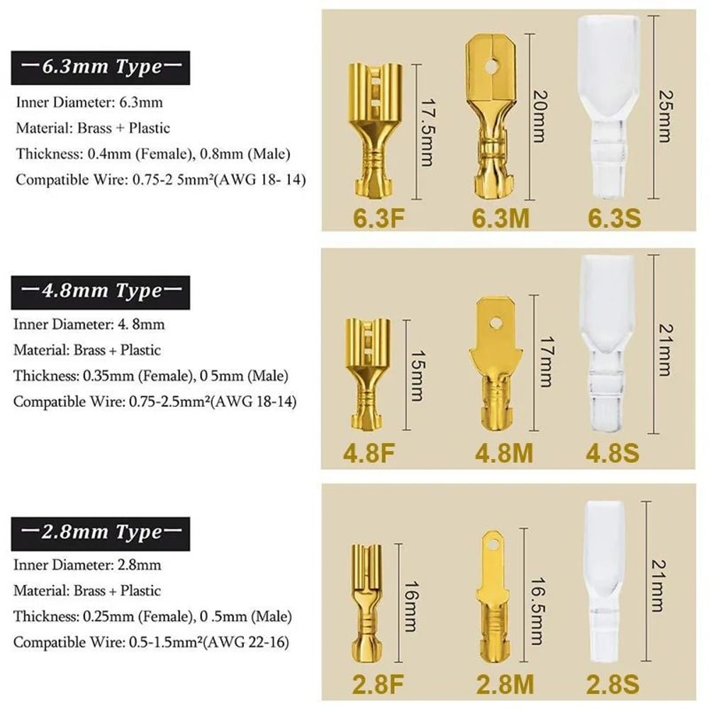 Professional Grade Insulated Spade Terminal Connection Kit 1