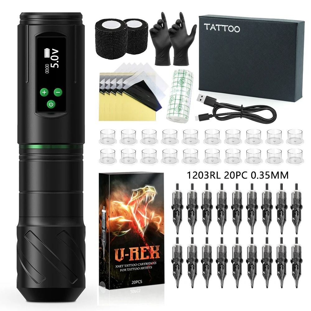 Professional Cordless Rotary Tattoo And PMU Pen Suite 7