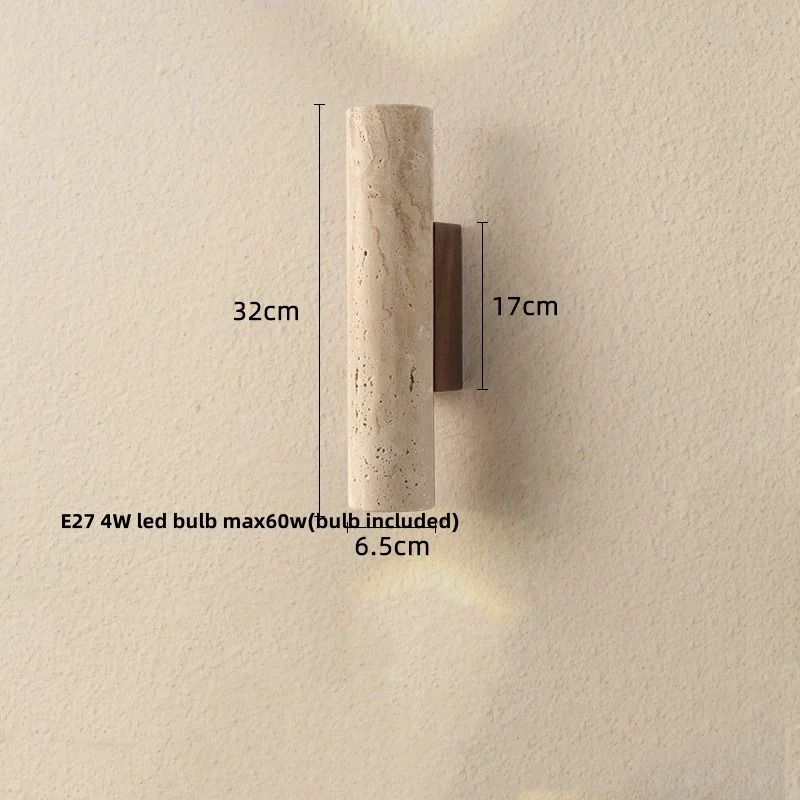 Nordic Architectural Travertine And Wood Luminary System 1