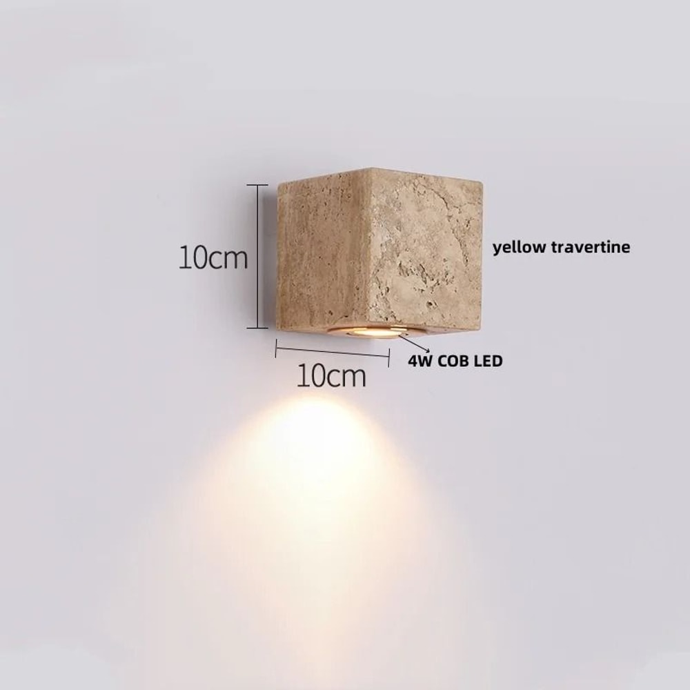 Nordic Architectural Travertine And Wood Luminary System 6