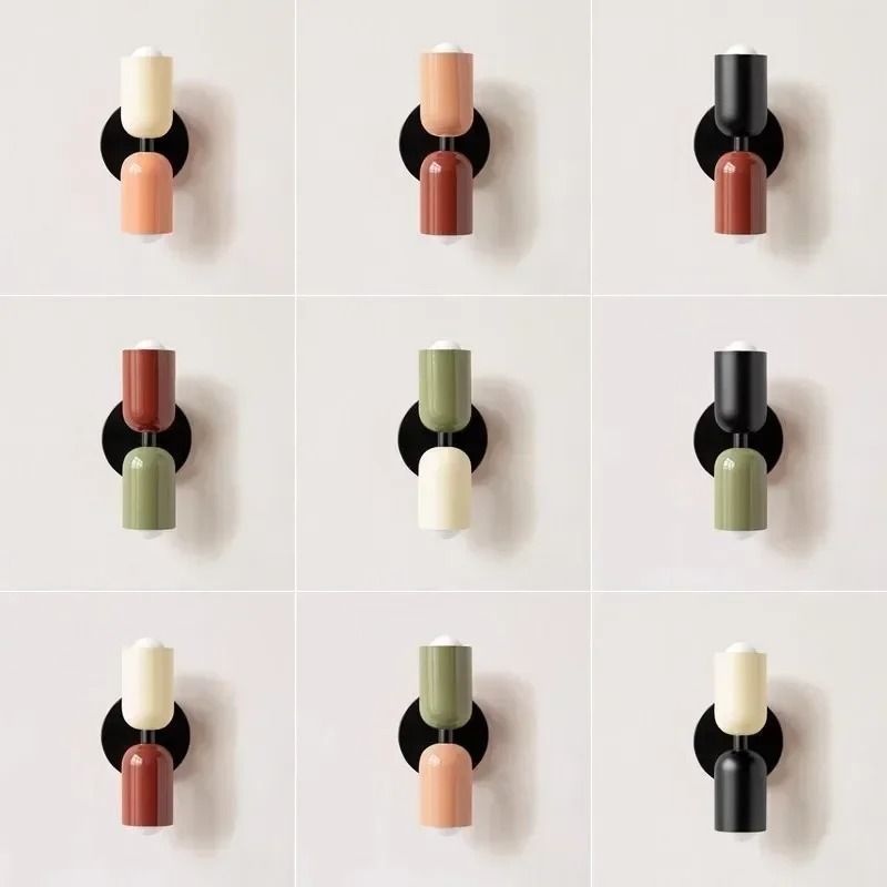 Nordic Industrial Geometric Sconce And Background Luminary 1