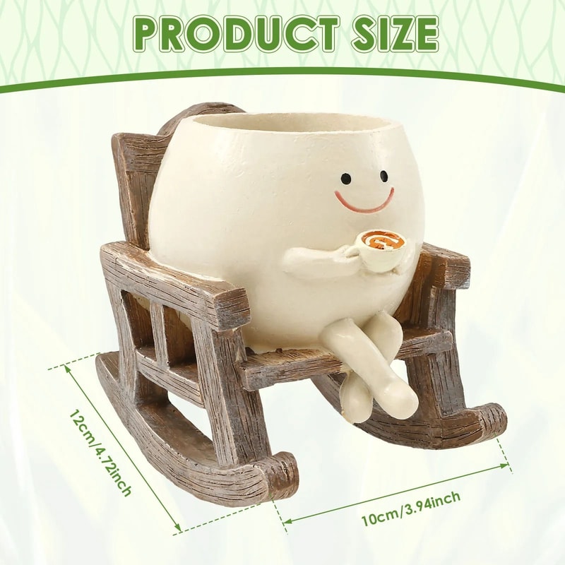 Rocking Chair Smile Face Planter 4