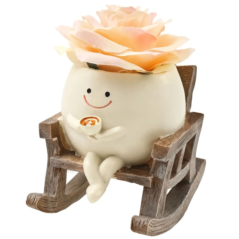Rocking Chair Smile Face Planter 6