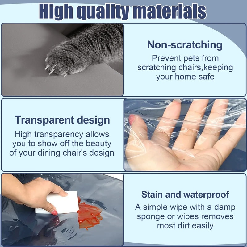 Clear Waterproof Dining Chair Protector Suite 2