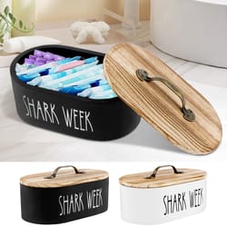 wood cotton pad and swab storage box