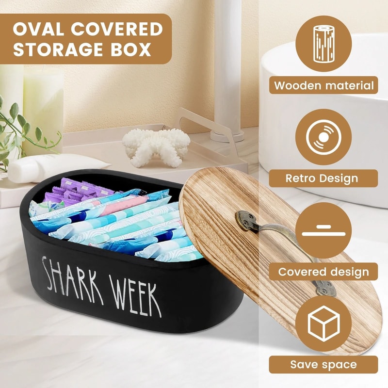 Wood Cotton Pad And Swab Storage Box 2