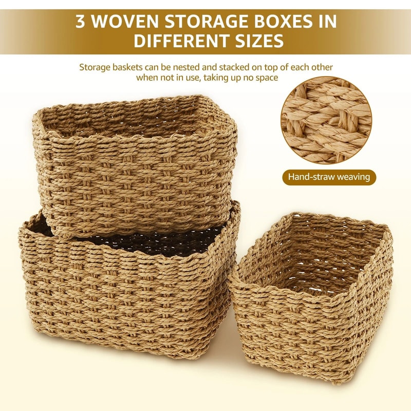 Grass Woven Storage Baskets 1