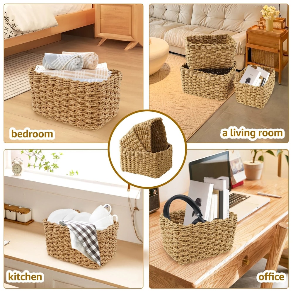 Grass Woven Storage Baskets 4
