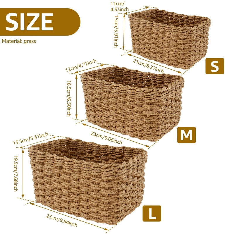 Grass Woven Storage Baskets 5