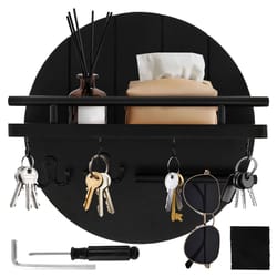 wood wall mounted key holder and mail organizer