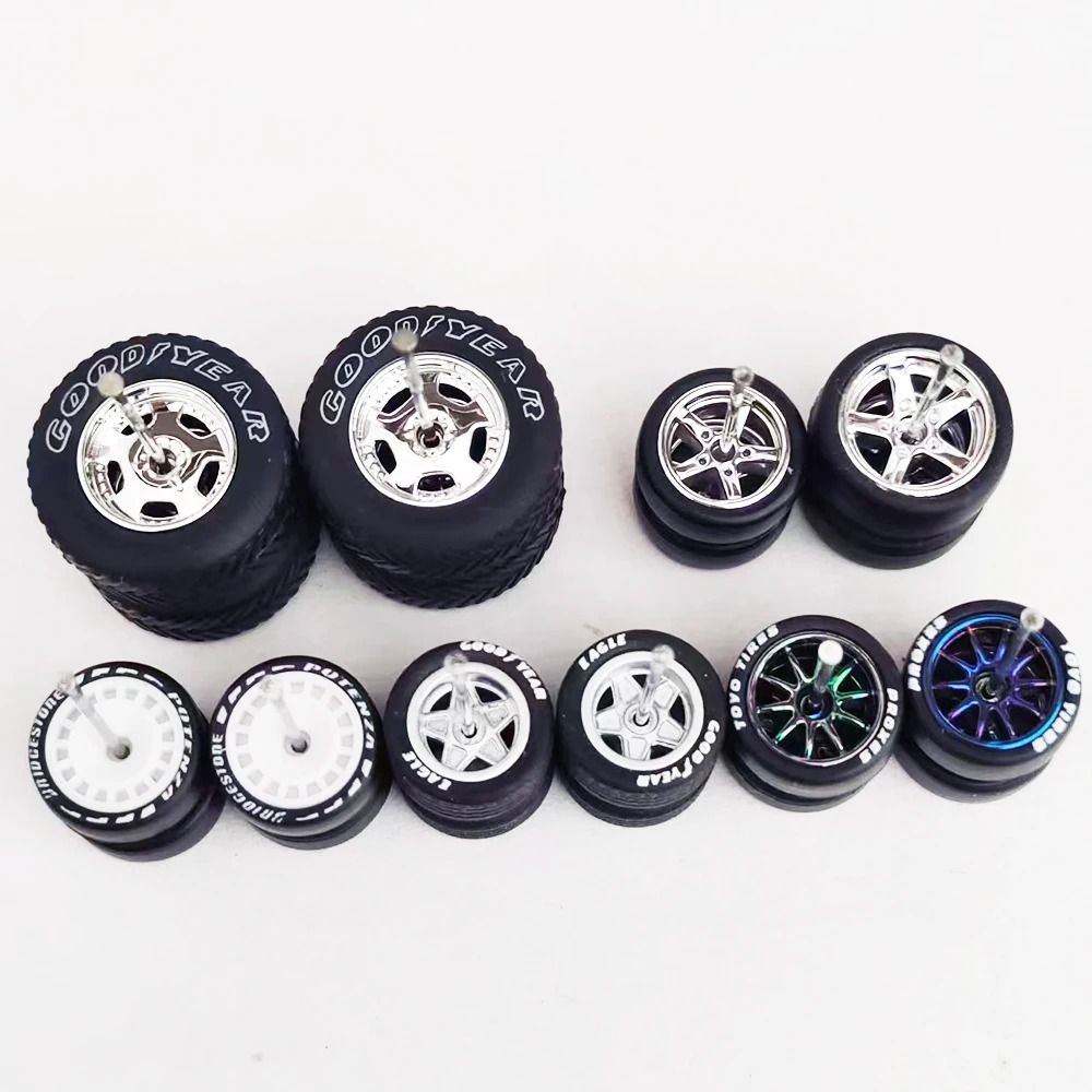 164 Scale Custom Alloy Wheels And Rubber Tires 7