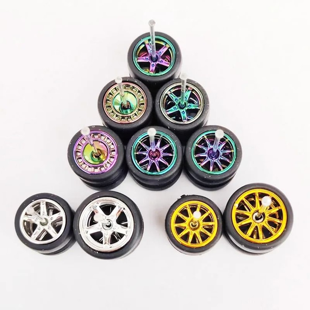 164 Scale Custom Alloy Wheels And Rubber Tires 12