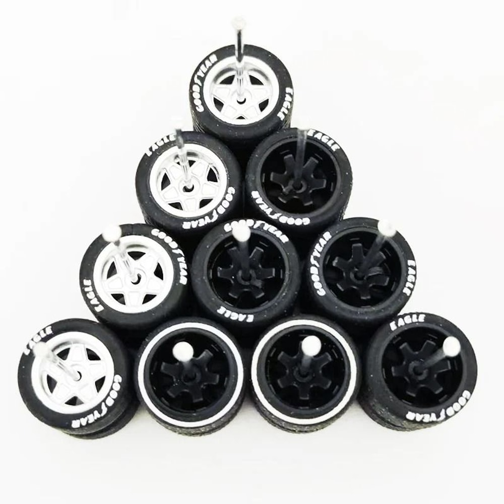 164 Scale Custom Alloy Wheels And Rubber Tires 13