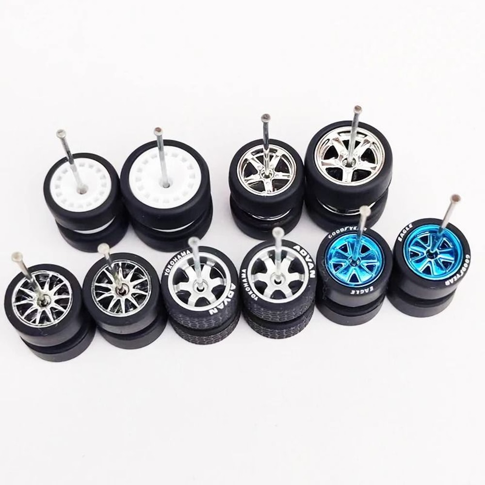 164 Scale Custom Alloy Wheels And Rubber Tires 14