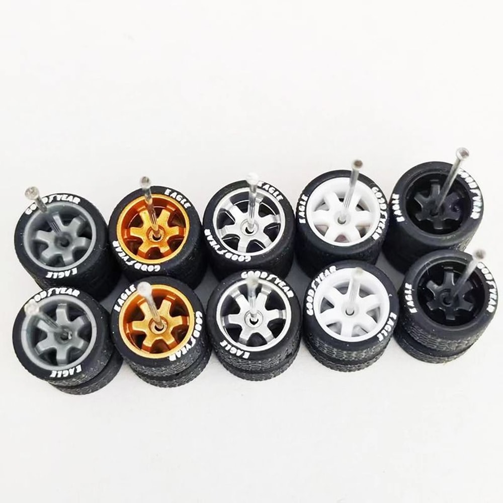 164 Scale Custom Alloy Wheels And Rubber Tires 25