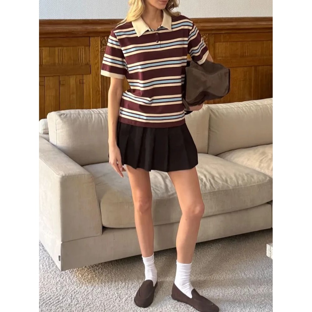 Soft Cotton Chic Polo Neck Tee 4