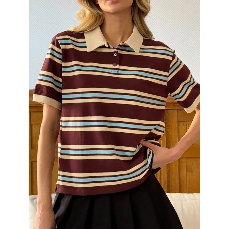 Soft Cotton Chic Polo Neck Tee 5