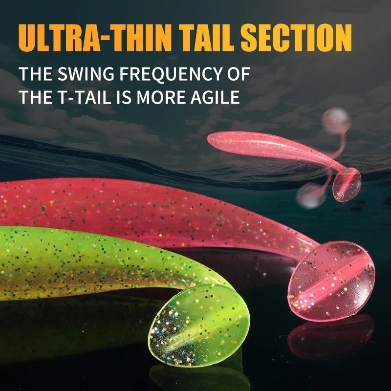 Hydrodynamic T Tail Soft Fishing Lures 3
