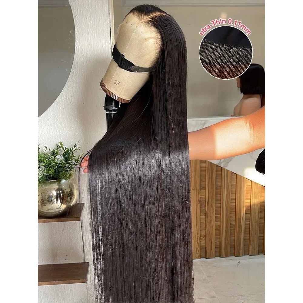 Bone Straight HD Lace Human Hair Wig 0