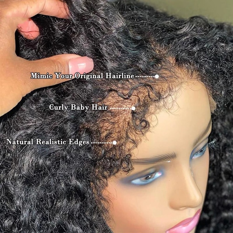 Sculpted Natural Edge Kinky Curly Bob Wig 3