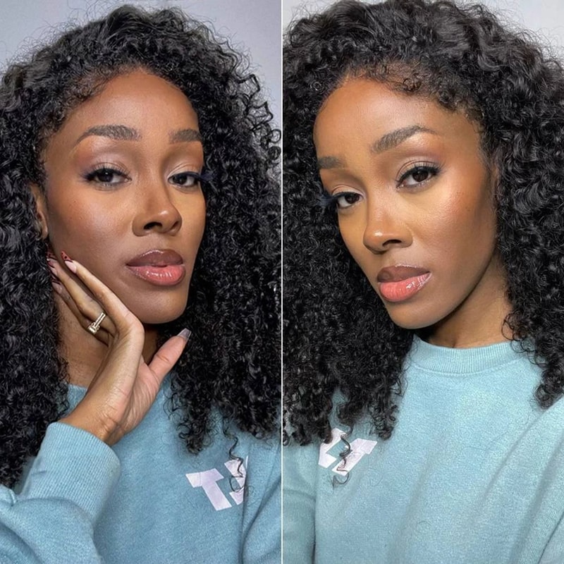 Sculpted Natural Edge Kinky Curly Bob Wig 4