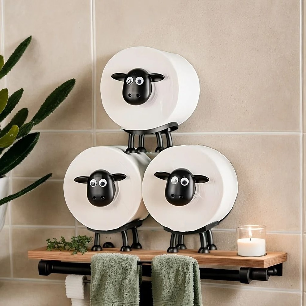 3D Printed Whimsical Sheep Toilet Paper Holder 0