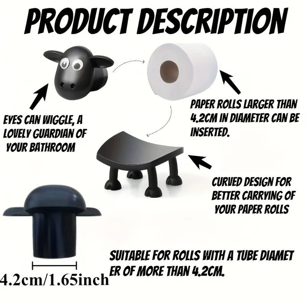 3D Printed Whimsical Sheep Toilet Paper Holder 3